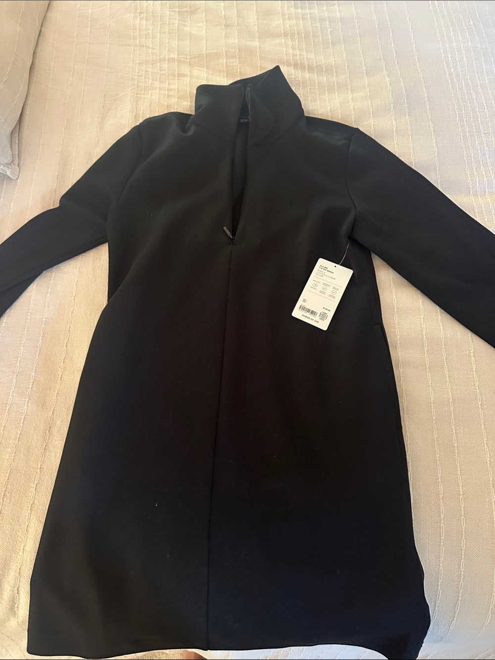 Athleta Black Long-Sleeve Mock Neck Dress
